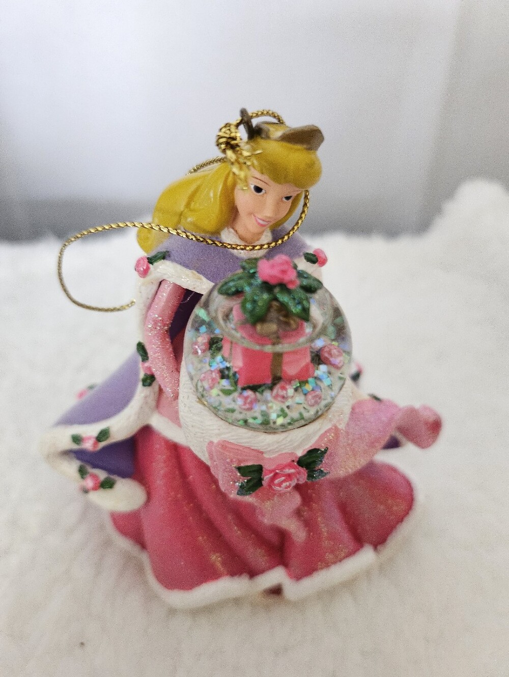 Disney Pink and Purple Princess Ornament with Gold Hanger